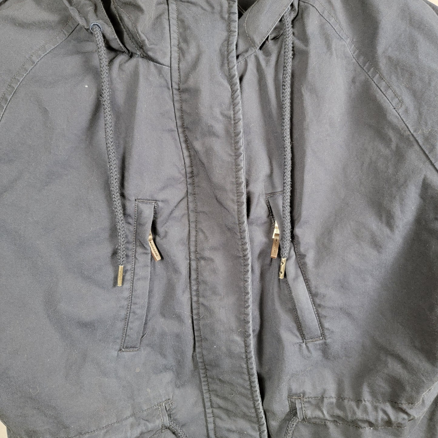 FILA White Line Hooded Field Jacket Parka Navy Blue Womens XL Italy4