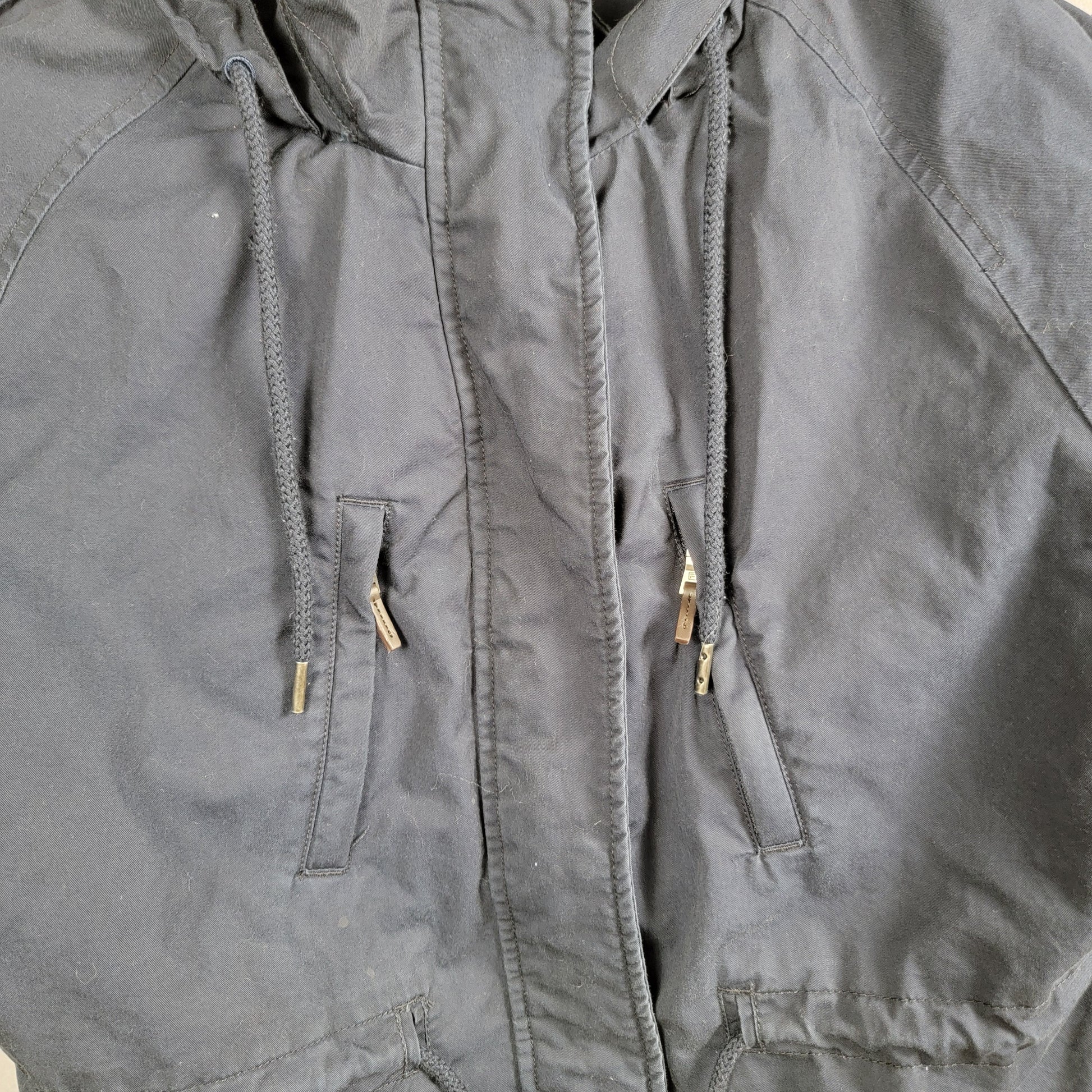 FILA White Line Hooded Field Jacket Parka Navy Blue Womens XL Italy4