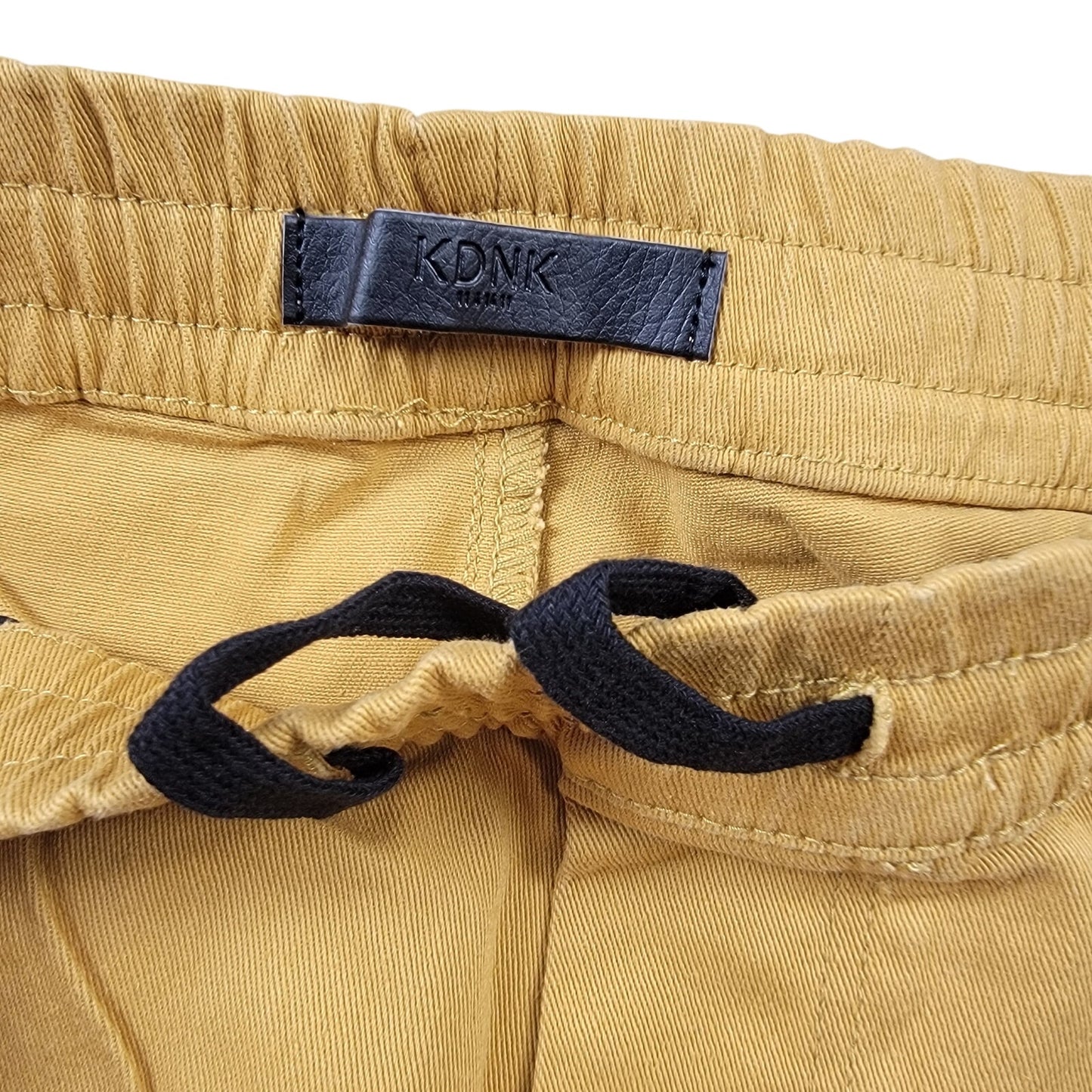 KDNK Men's Skinny Cargo Jogger Pants | 3XL | Mustard | Zip Cargo Pockets | NWT