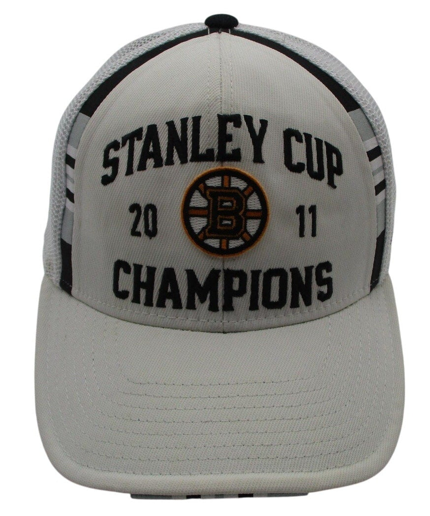 Boston Bruins Hat Cap Fitted One Size White Nhl Hockey Mens Stanley Cup Reebok