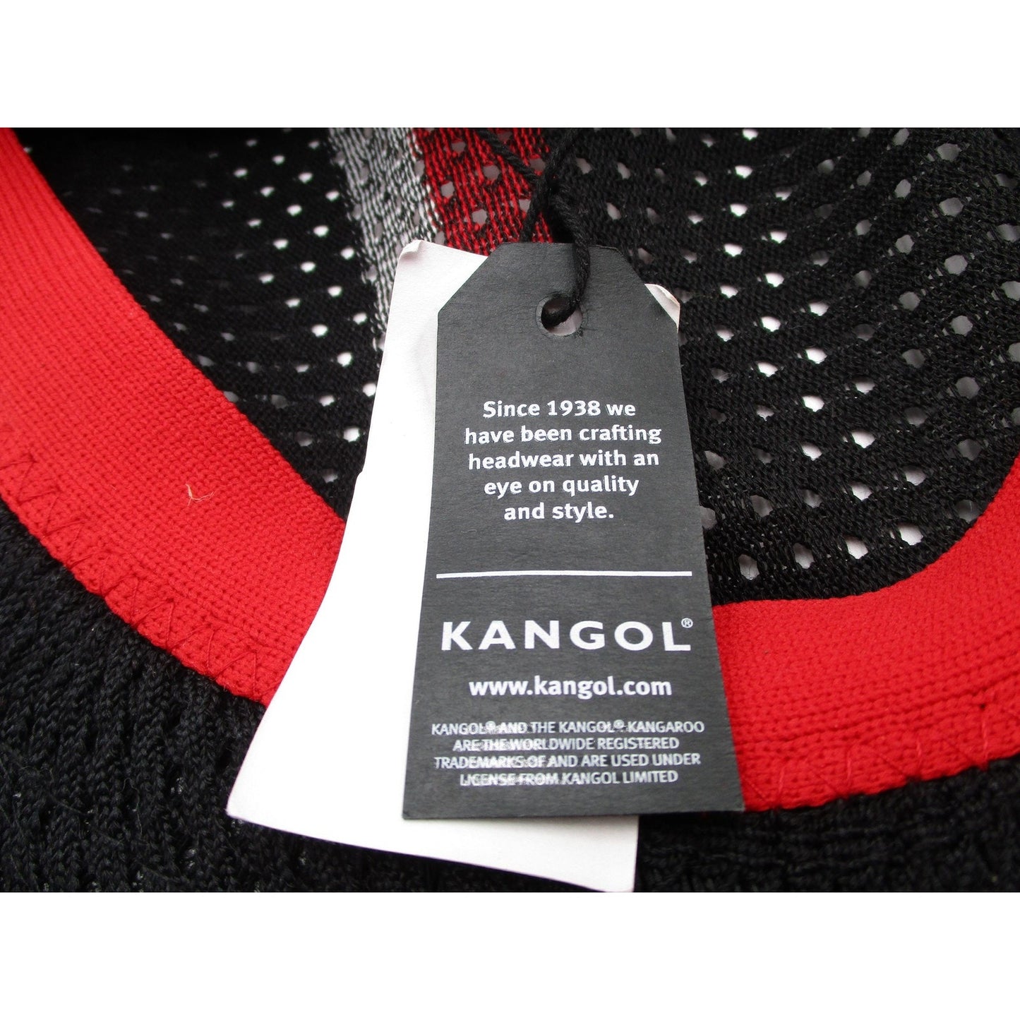 Kangol Hat Cap Flat Fitted Mens Small Mesh Stripe 504 Black Red Summer Nwt
