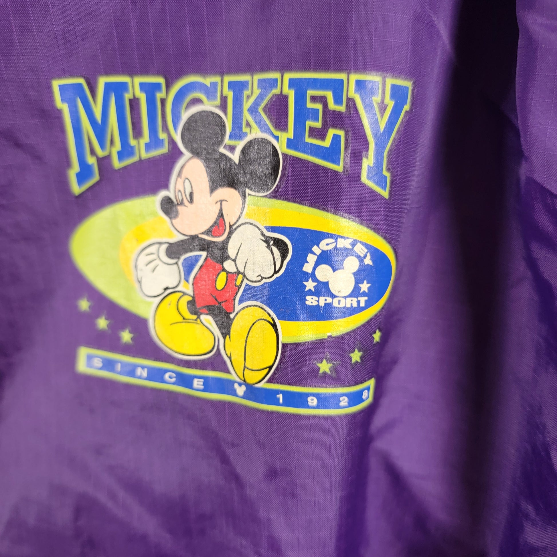 Mickey Mouse Purple Windbreaker Zip Up Hoodie Sz M (251)2