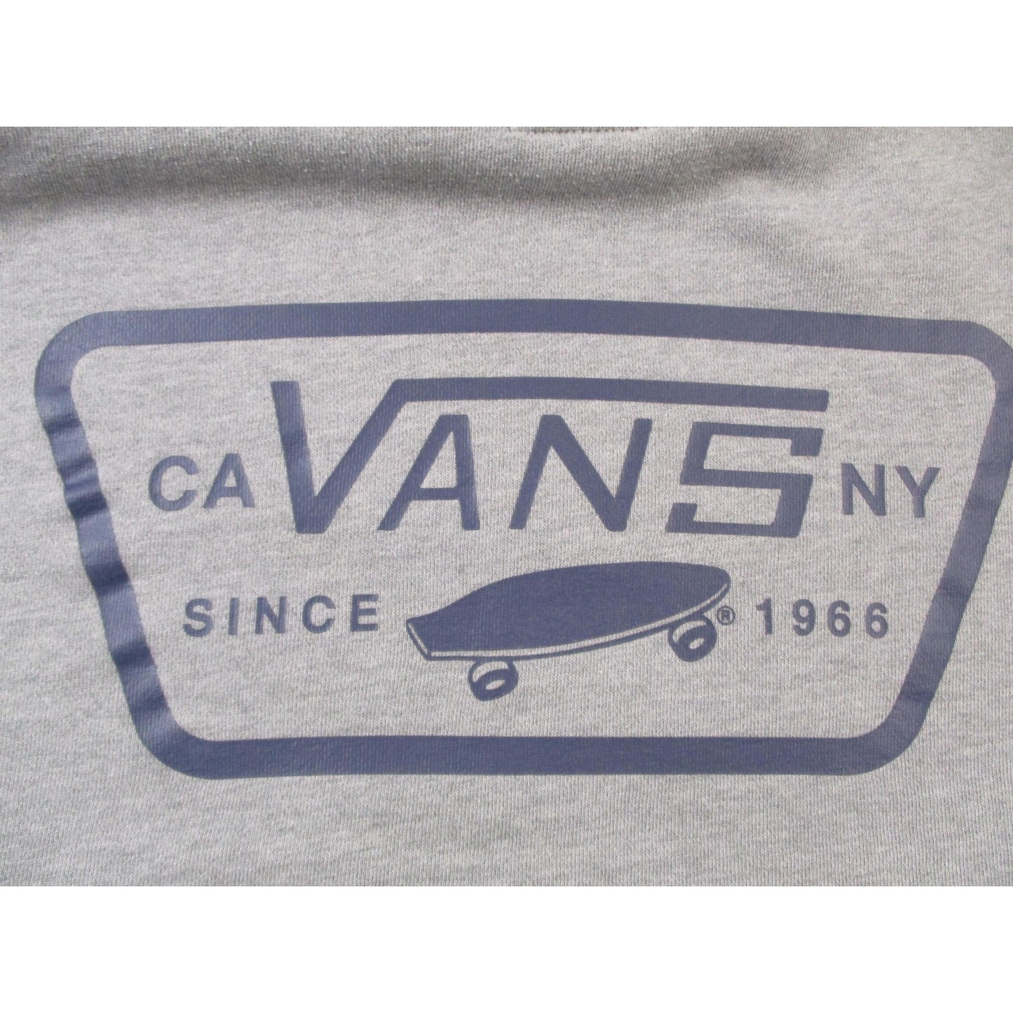 Vans Hoodie Mens Large Gray Pullover Fleece Sweatshirt CA NY Since 1966 Logo Pre-Owned