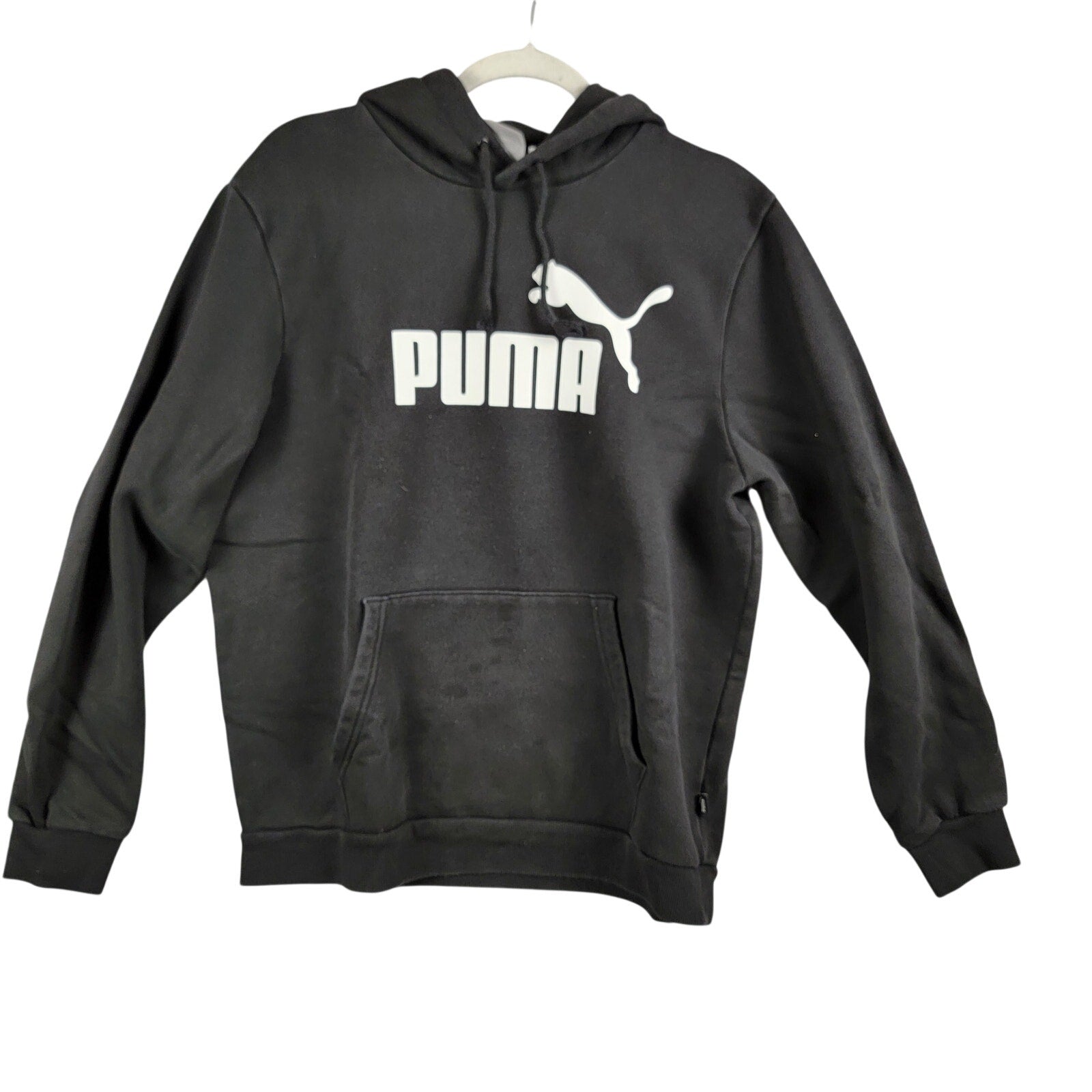 Puma Essentials Big Logo Hoodie Black Mens Large Pullover Used (43)0