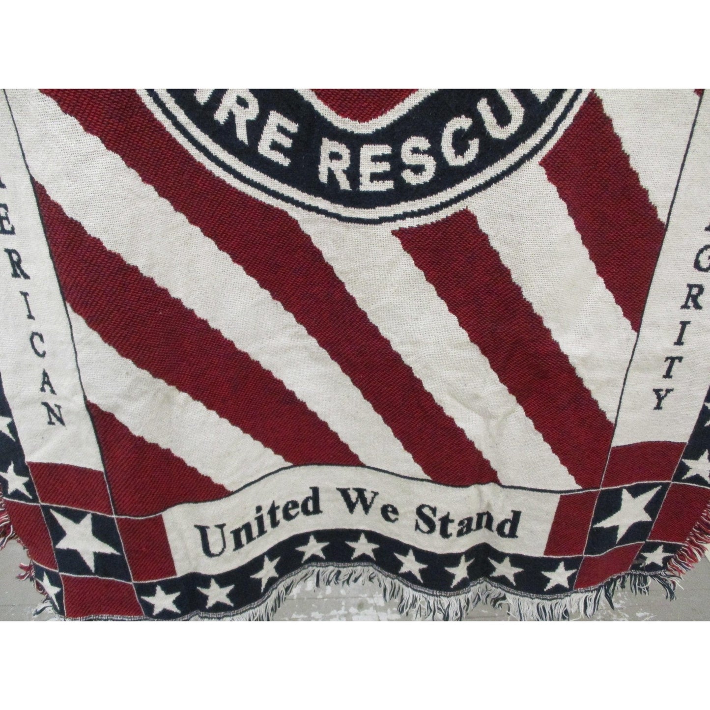 West Palm Beach Fire Rescue Red White Blue Patriotic Reversible Throw Blanket