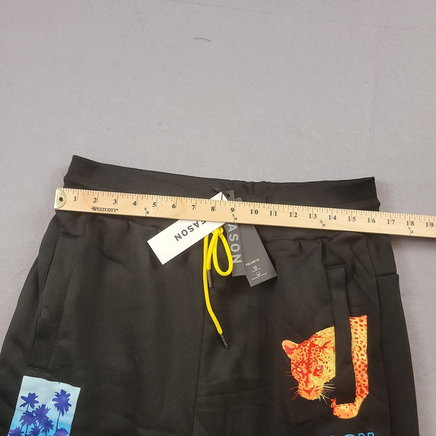Reason Brand Mens Jogger Sweatpants Sz XL Black Leopard Graphic NWT9