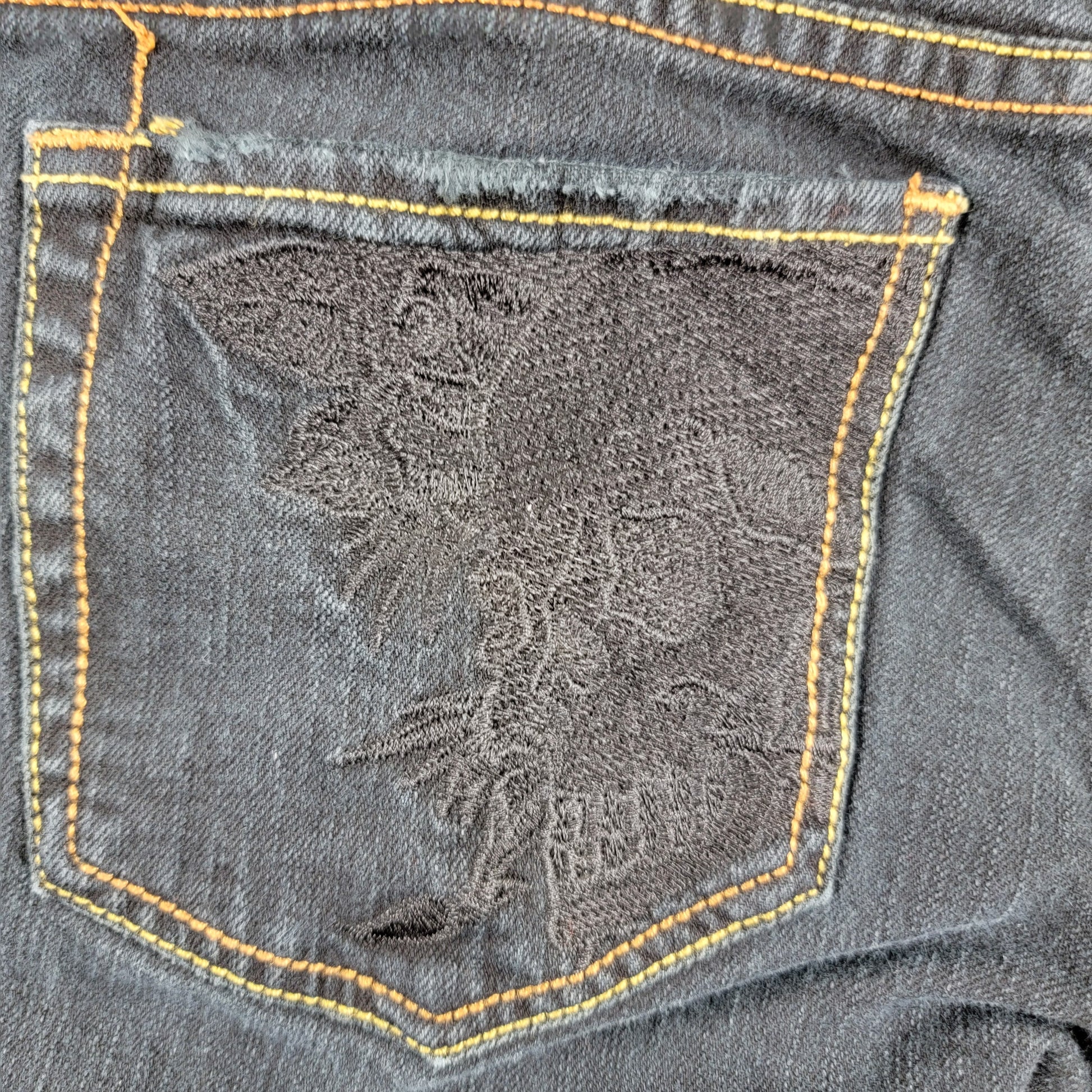 Vintage Ed Hardy Christian Audigier Skull Jeans Womens 27 Black Skinny Y2K8