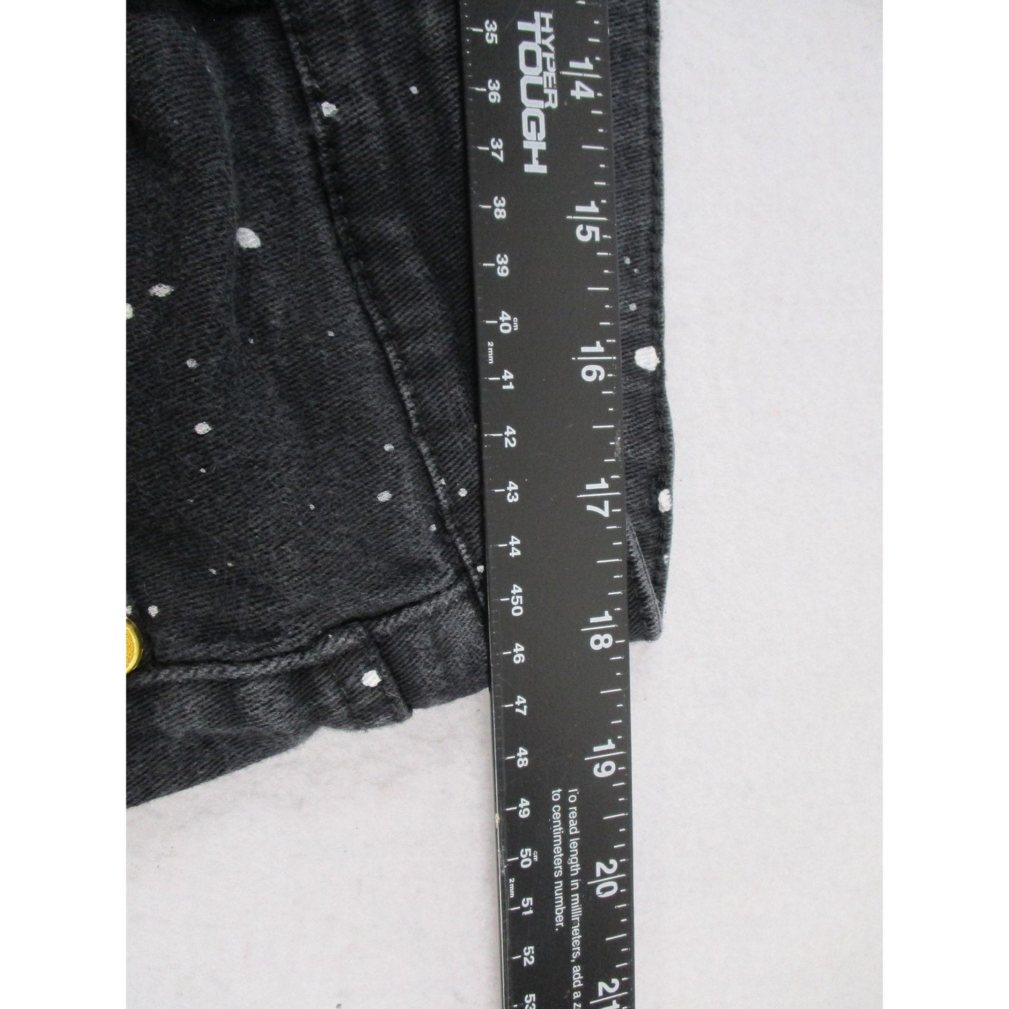 Demolition Shorts Mens 38 Black Paint Splatter Biker Denim Distressed Stretch